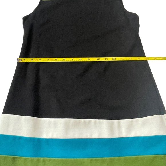 B44 Dressed Bailey Carlo Colorblock Ponte Shift Dress Black Green Blue White Sm - Picture 11 of 16
